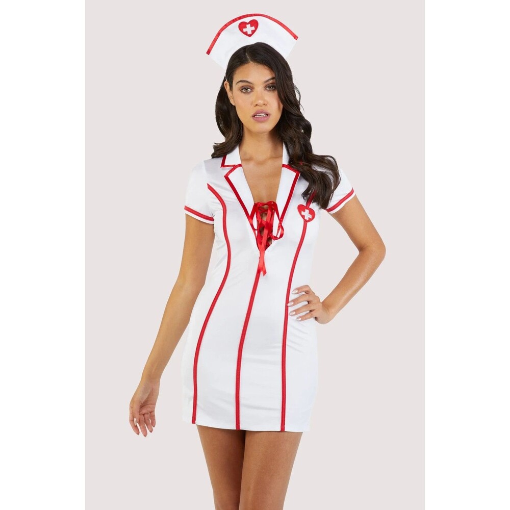 Wolf & Whistle After Dark 2 Piece Nurse Set Halloween Costume Lingerie US 10/L